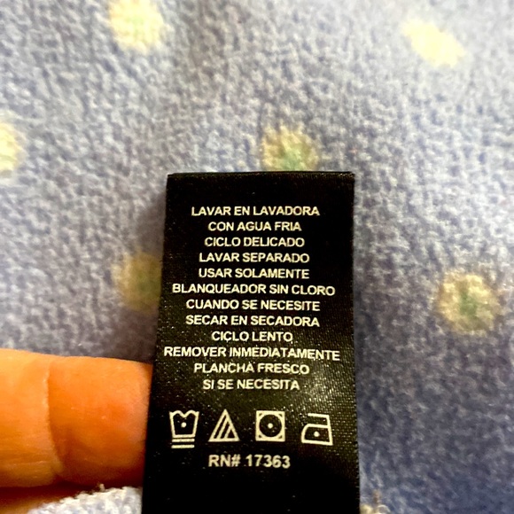 Periwinkle fleece pajamas with polka dot bottoms - Picture 11 of 11